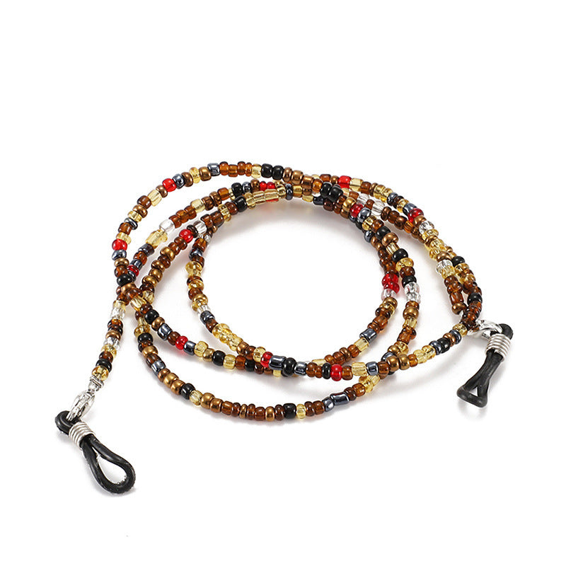 Bunte Perlen Brillen Kette Karnz