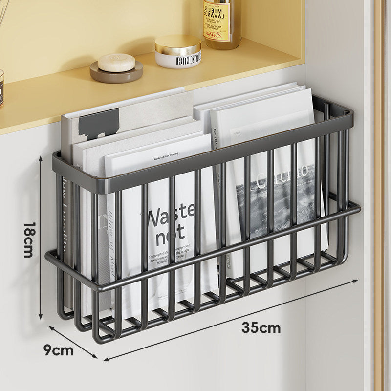 Schlank modular wandmontierter rostfreier Metallzeitschriften- und Dokumentenkorb