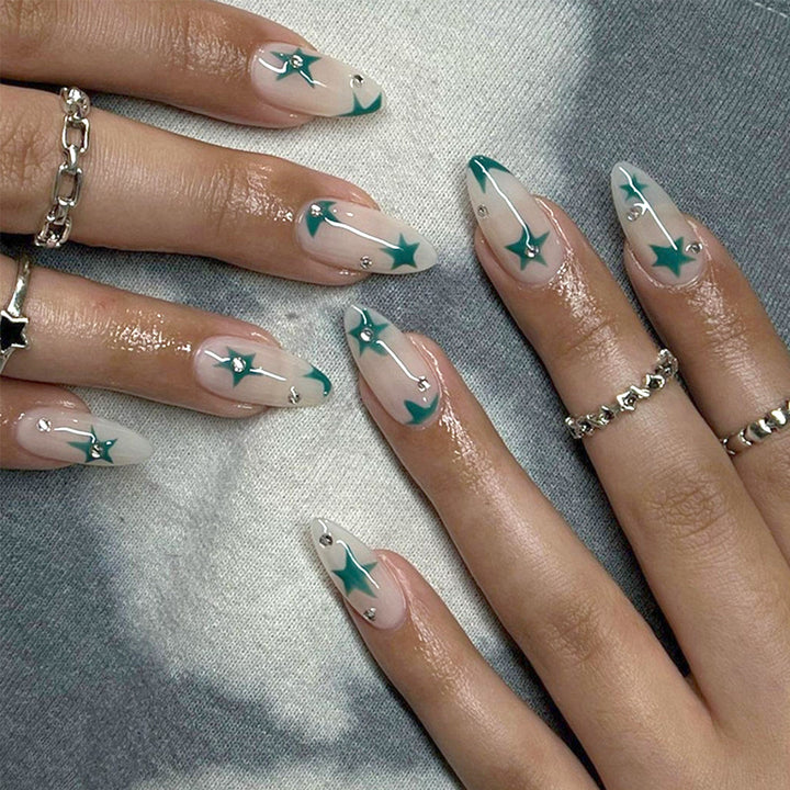 Künstlerisches Stern Design Press-On Nagelspitzen Karnz