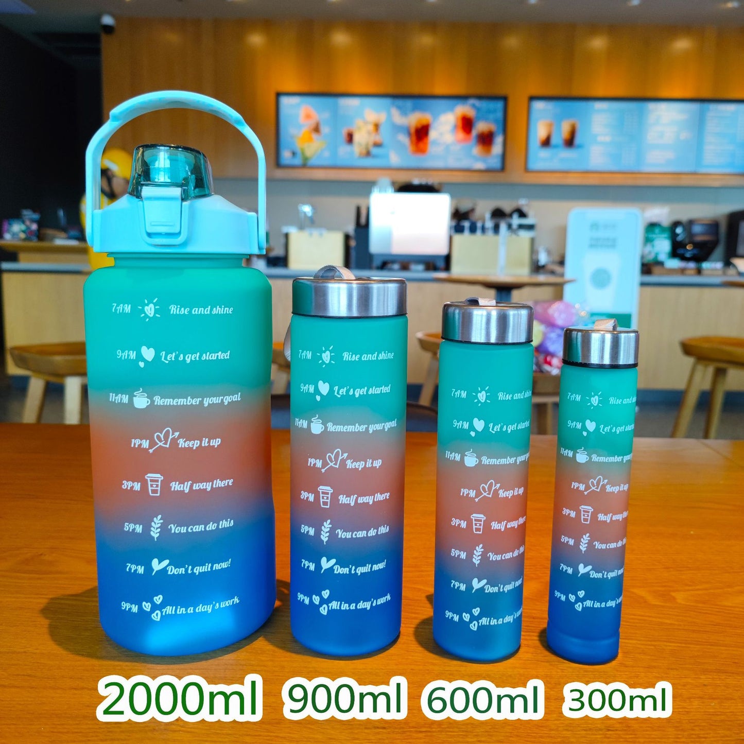 Damen Motivations-Trinkflasche mit Zeitskala und ergonomischem Design Karnz