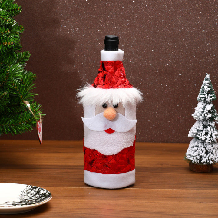 Dekorative Weinflaschenhülle im Weihnachtsmann-Design Karnz