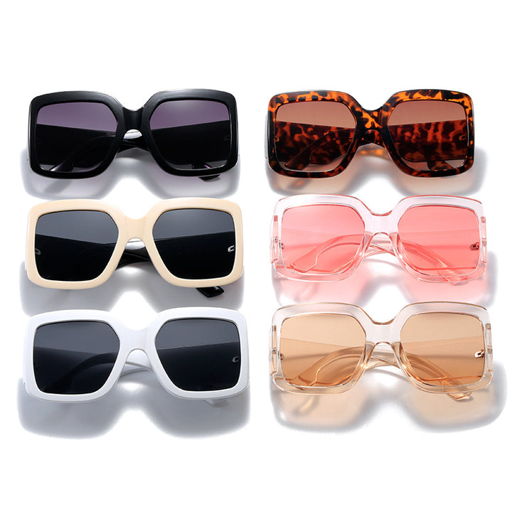 Damen moderne quadratische Sonnenbrille mit verspiegelten Gläsern Karnz