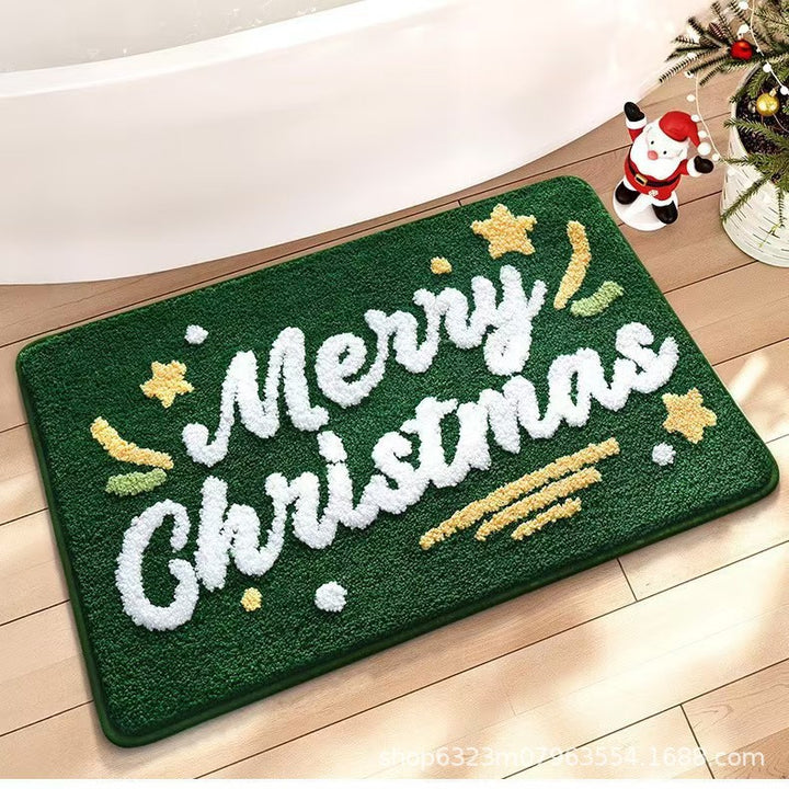 Rutschfeste Chenille Weihnachtsplätzchenhaus Badematte