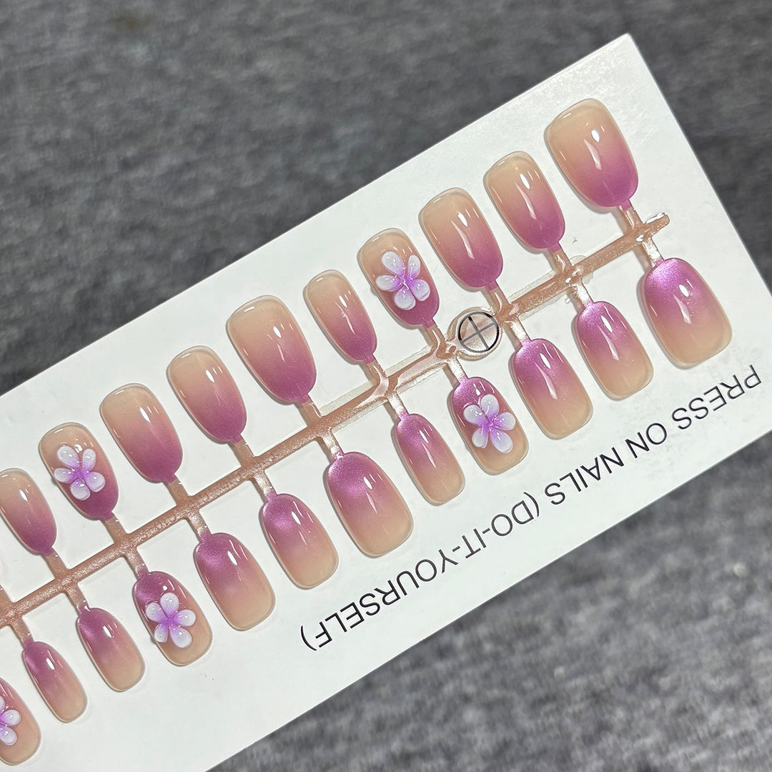 Floral Gradient Press-On Nail Set Karnz