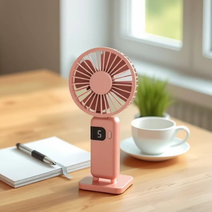 Tragbarer Usb Ventilator mit Digitaler Geschwindigkeitsanzeige Karnz