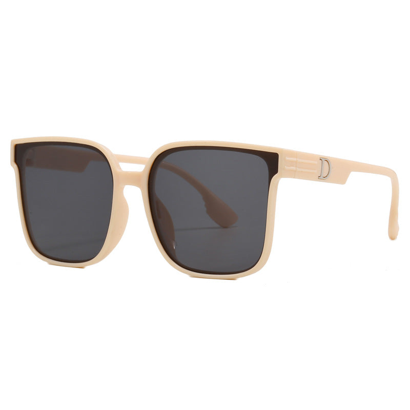 Damen stylische quadratische Sonnenbrille mit transparentem Rahmen Karnz