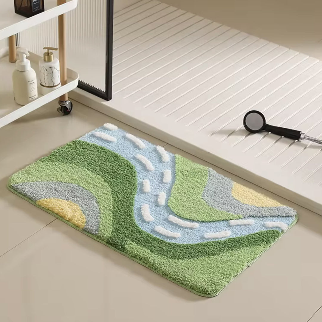 Blatt Design Badteppich