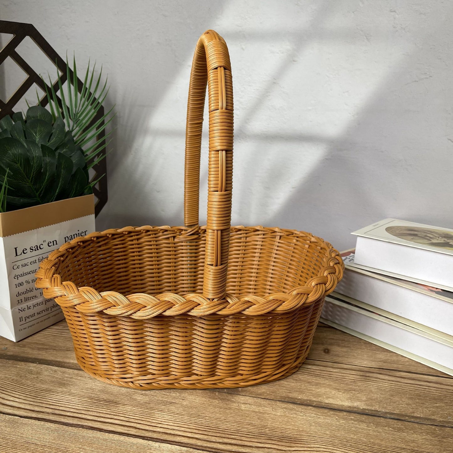 Damen eleganter geflochtener Einkaufskorb Karnz