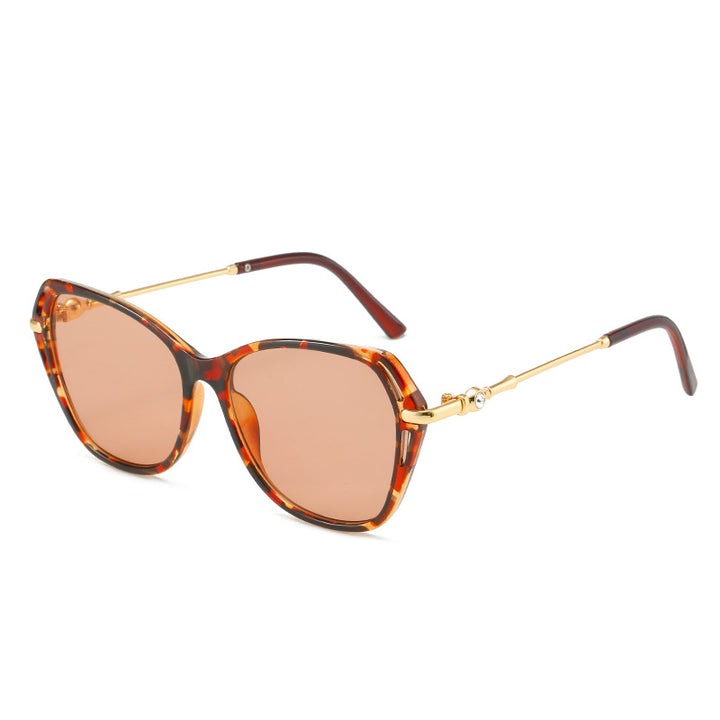 Damen modische Cat-Eye Sonnenbrille mit elegantem Metallrahmen Karnz