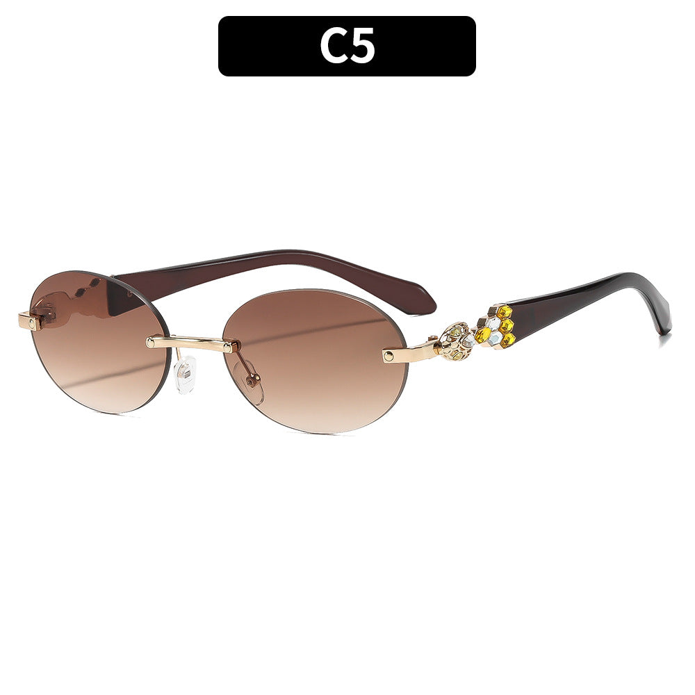 Moderne ovale Rahmen Sonnenbrille