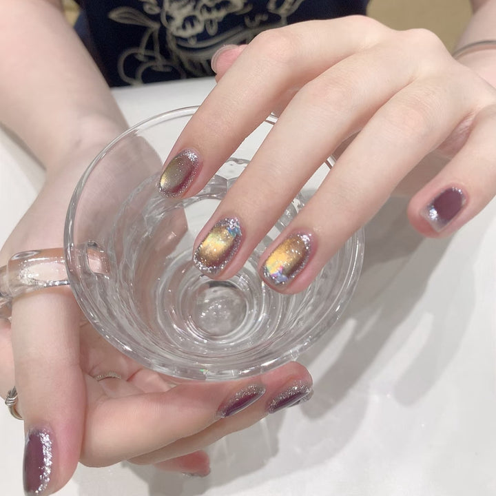 Metallic Galaxy Press-On Nagelkunst