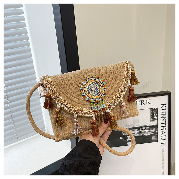 Bohemian-inspiriertes handgefertigtes Perlen-Clutch Karnz