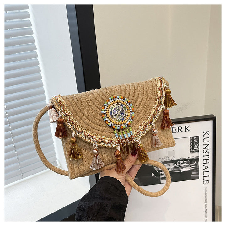 Bohemian-inspiriertes handgefertigtes Perlen-Clutch Karnz