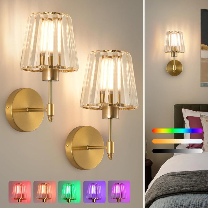 Kristallverzierte verstellbare Wandlampe