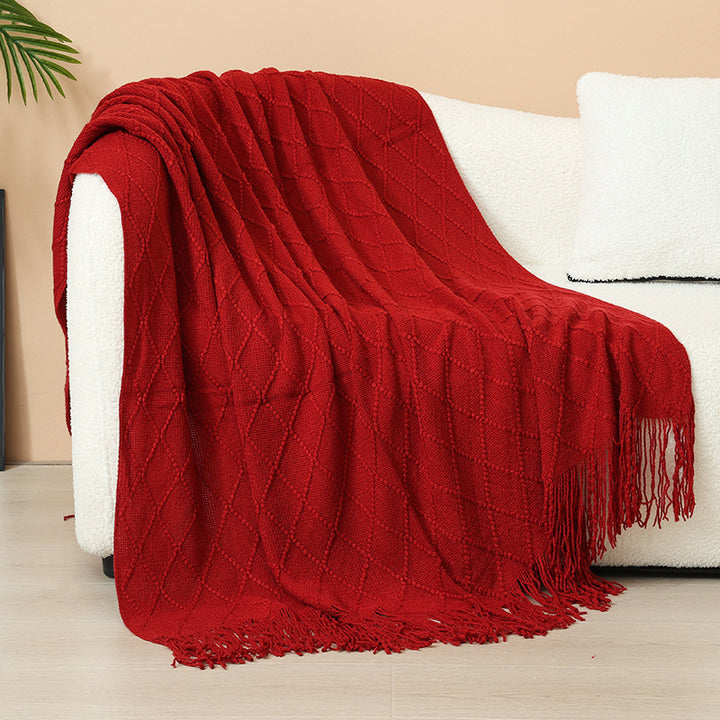 Gemütliche gestrickte Wurfdecke