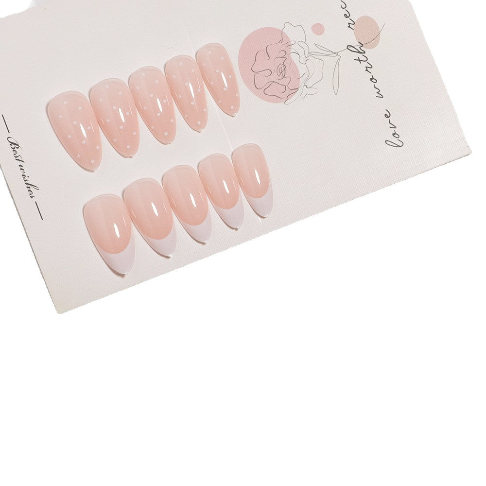 Künstlerisches French Tip Press-On Nagelset Karnz