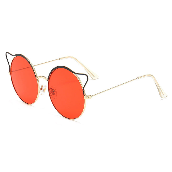 Modische Cat-Eye Sonnenbrille mit Verspiegelten Gläsern Karnz