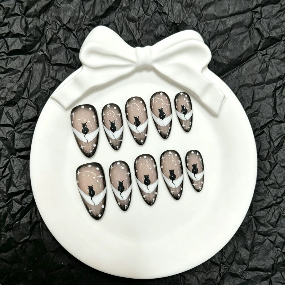 Künstlerisches katzenjammer Themen Presse auf Nail Art Set  1791773919