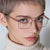 Damen modische rechteckige Brille mit stilvollem Metallrahmen Karnz