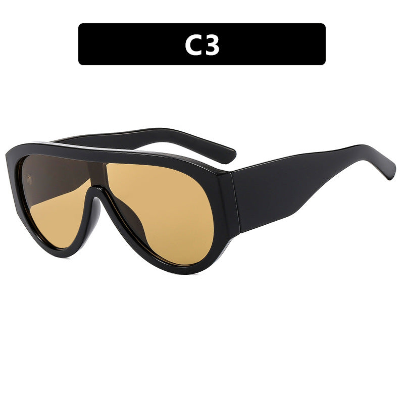 Damen modische Sichtschutz-Sonnenbrille mit breitem glamourösem Rahmen und UV-Schutz Karnz