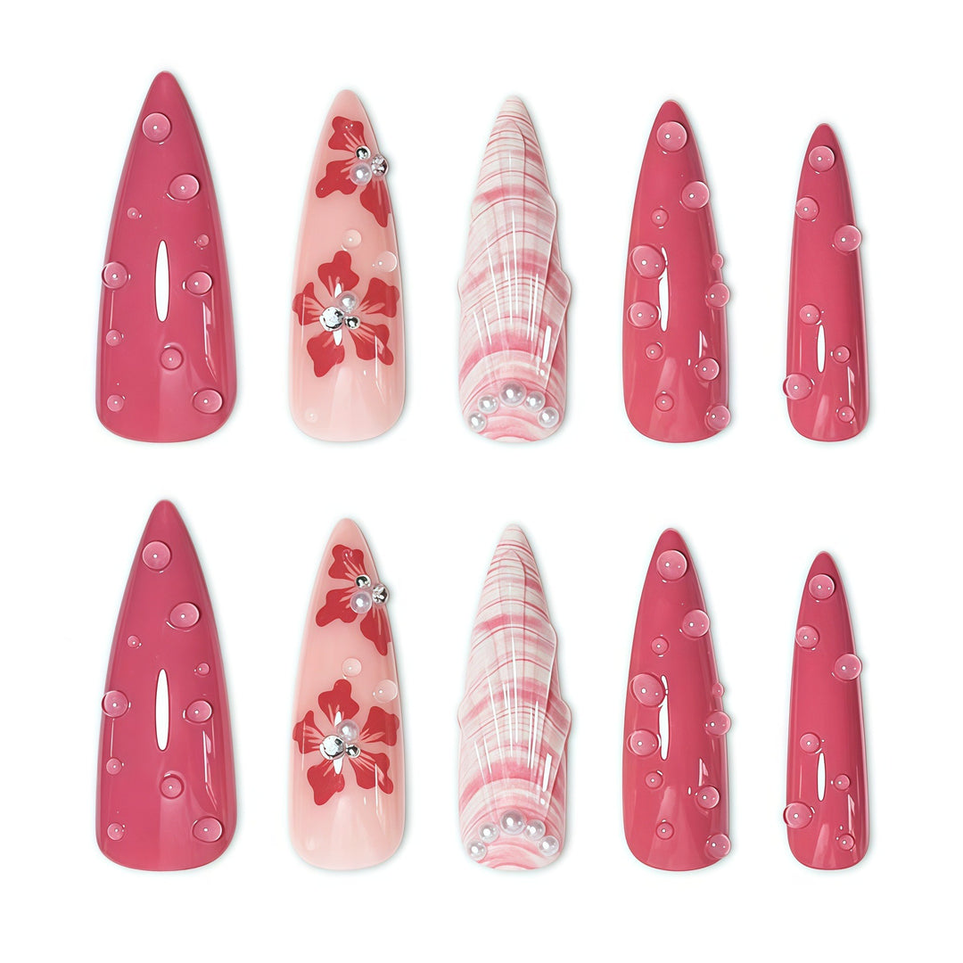 Premium Floral Stiletto Nail Enhancements Karnz