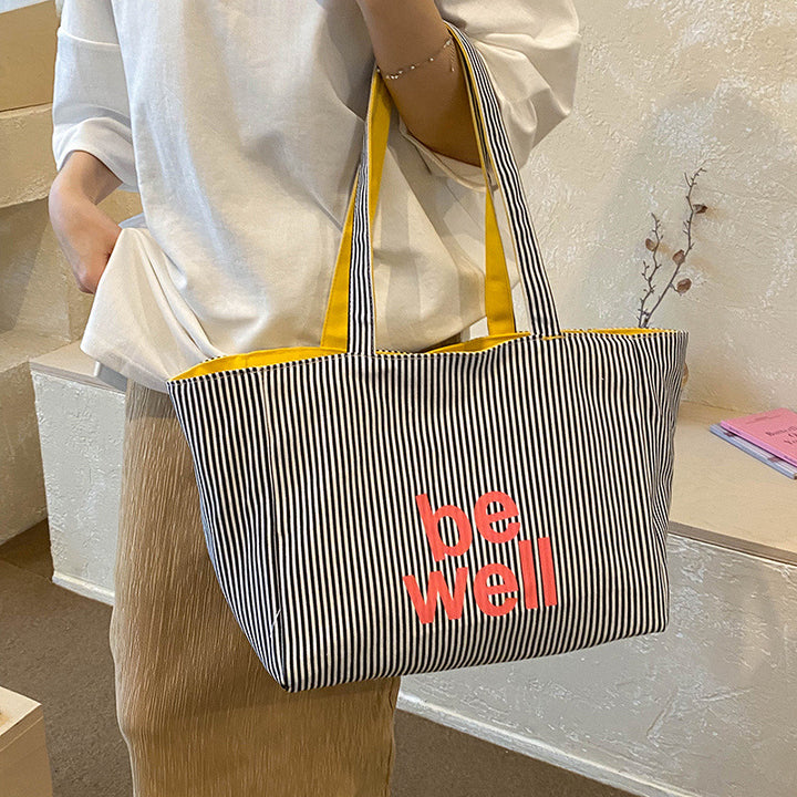 Gestreifter Canvas-Shopper