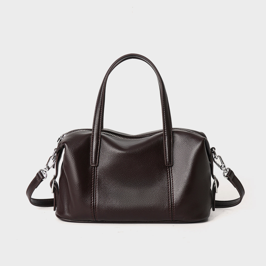 Strukturierte Fass-Top-Handle-Satchel mit abnehmbarem Crossbody-Gurt