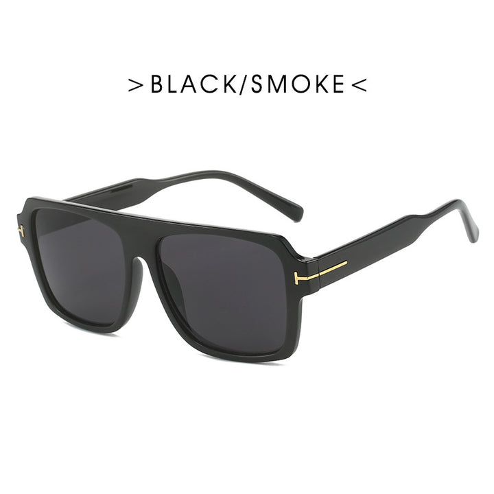 Damen quadratische Sonnenbrille mit modischem, transparentem Rahmen Karnz