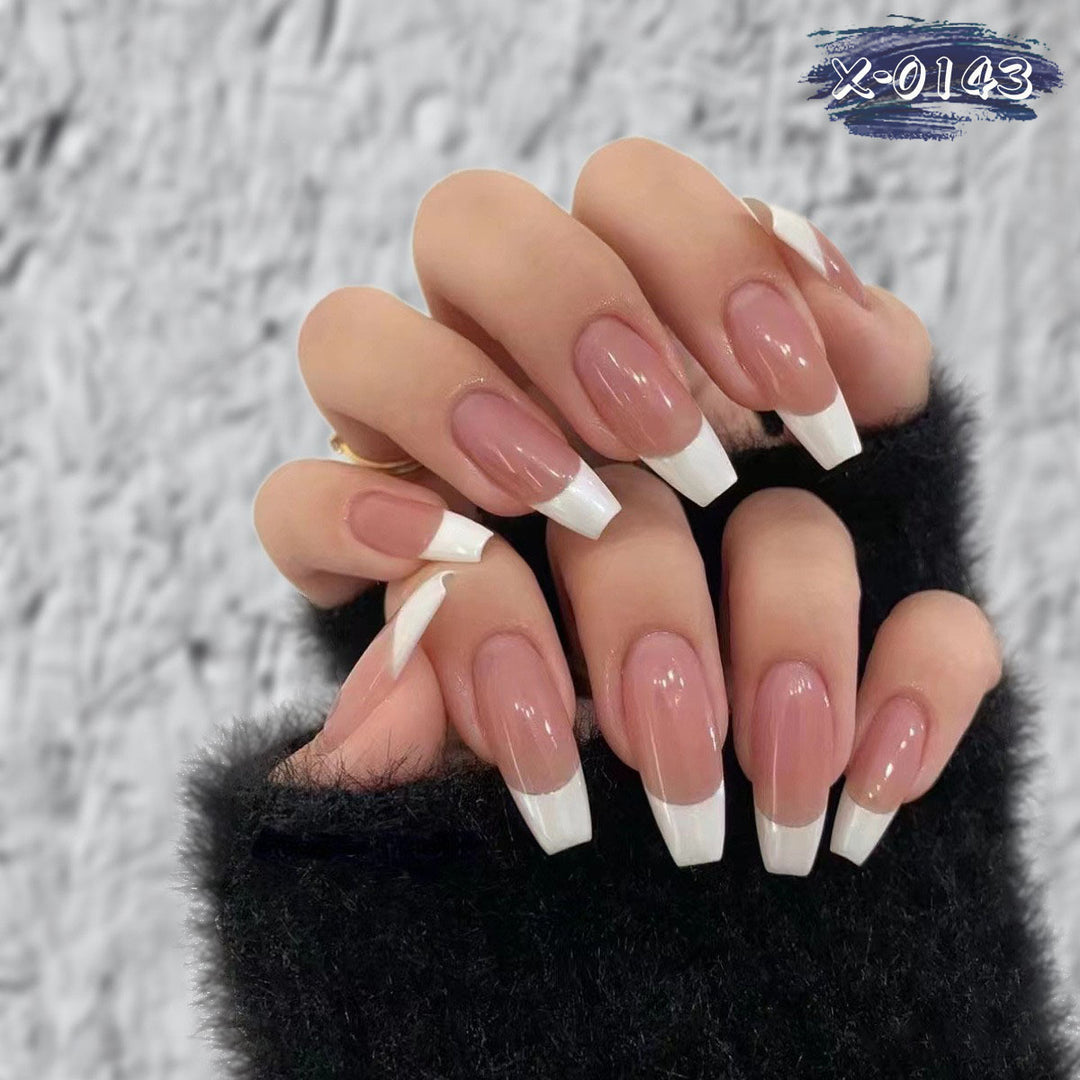 Elegante Französisch Spitze Acryl Nagel Set