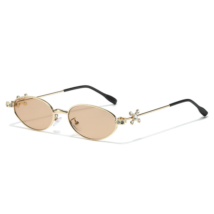 Elegante mit Strass verzierten Cateye-Sonnenbrille Karnz