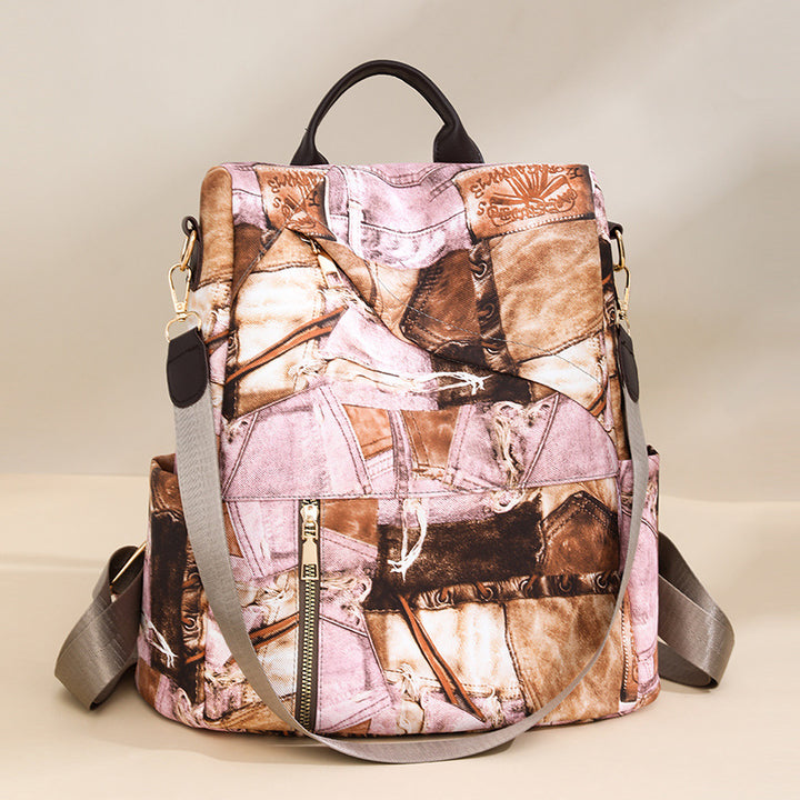 Künstlerischer Patchrk Stoff Rucksack Karnz
