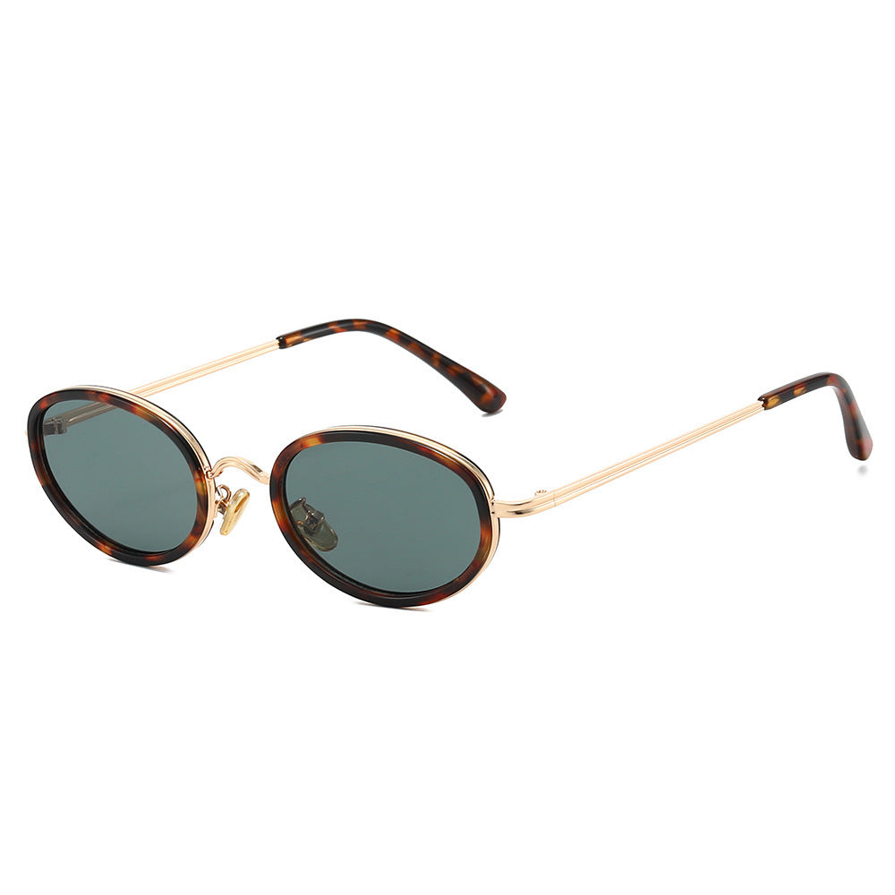 Damen modische Sonnenbrille mit hochwertigem Rahmen und runden Gläsern Karnz