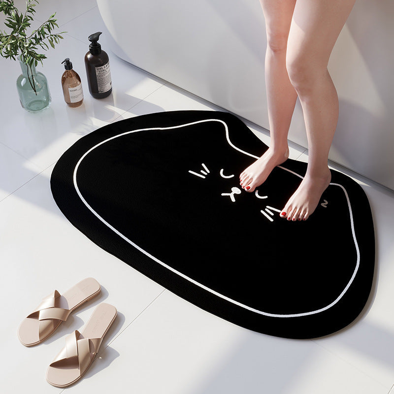 Verspielte katzenförmige Badmatte