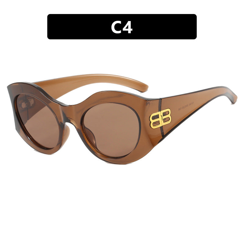 Damen stilvolle Cat-Eye Sonnenbrille mit hochglänzendem Design und schützenden Gläsern Karnz