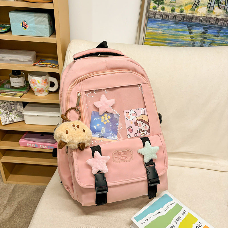 Trendiger transparenter Rucksack mit Fronttasche