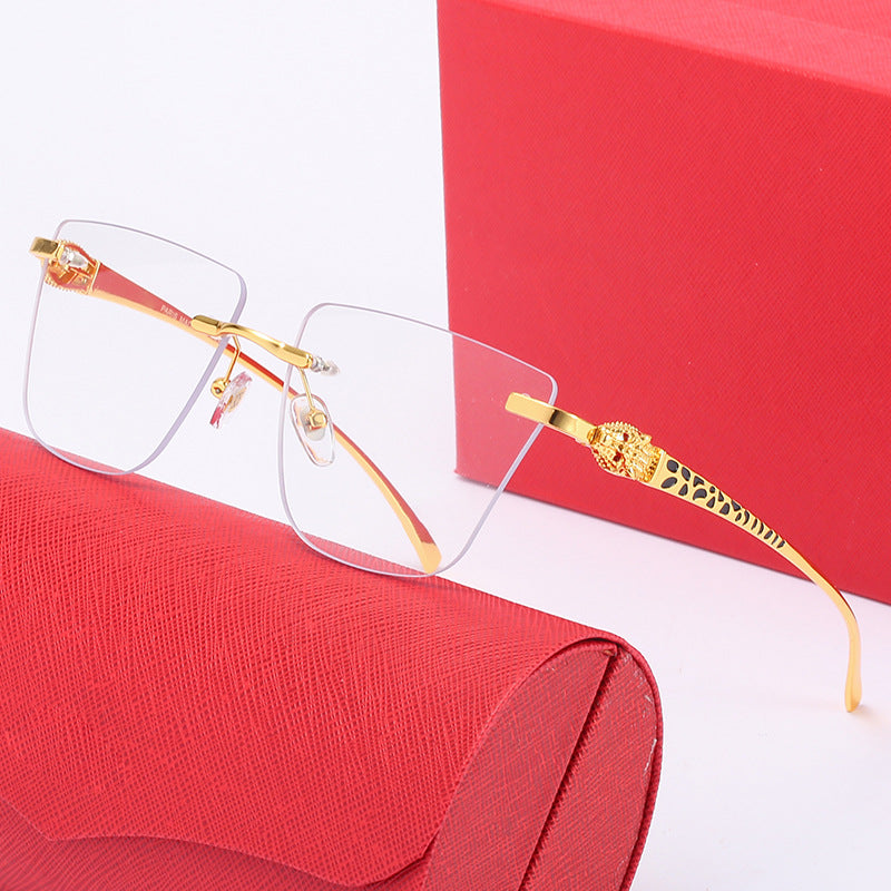 Damen Geometrische Sonnenbrille mit elegantem goldfarbenen Detail Karnz