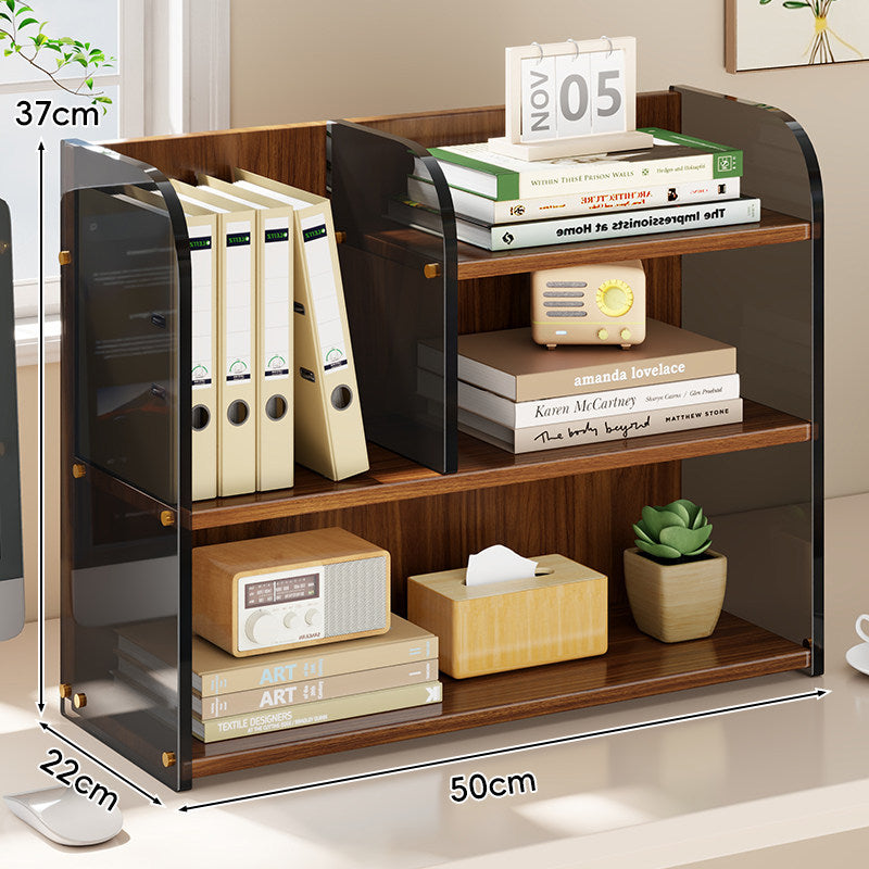 Gekrümmtes Acrylpanel Dual-Compartment Schreibtisch Buch- und Dokumentenorganisator