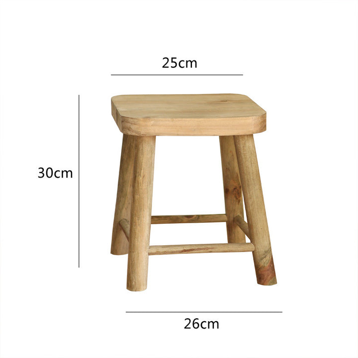 Robuster Hocker aus Massivholz Karnz