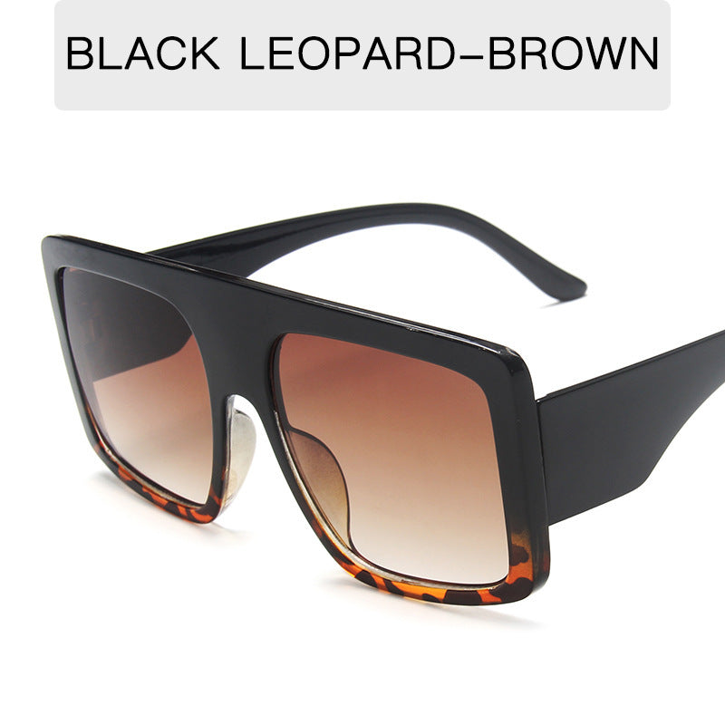 Damen oversized Sonnenbrille mit markantem Leopardenmuster Karnz
