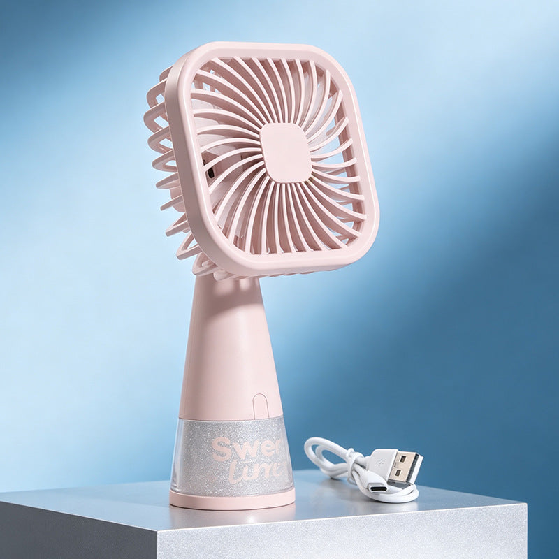 Damen Tragbarer Handventilator mit USB-Ladefunktion und flexiblem Neigungsmechanismus Karnz