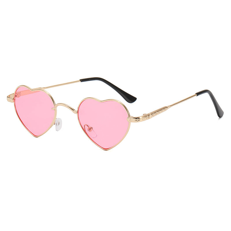 Damen Herzförmige Sonnenbrille mit filigranem Metallrahmen Karnz