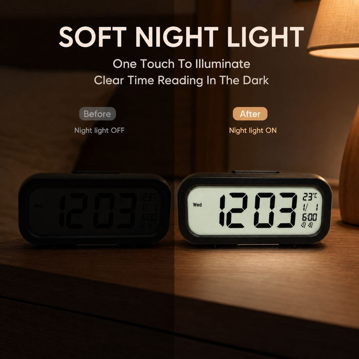 Digitaler Tischwecker mit Temperatursensor und Großem Led-Display Karnz