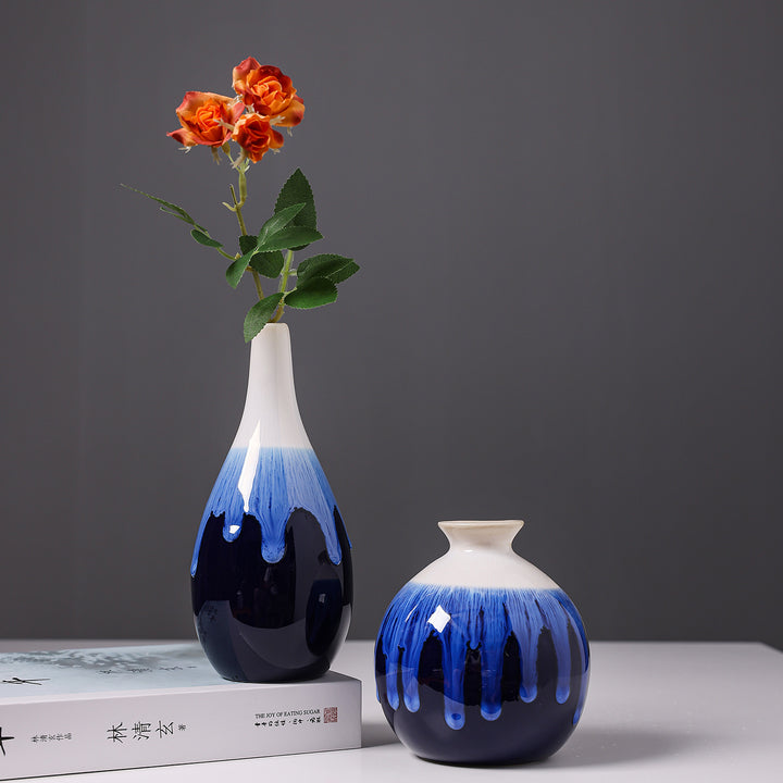 Künstlerische glasierte Keramik-Tropfenvase
