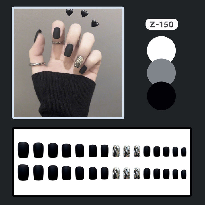Künstlerische matte Press-On Nägel mit einzigartigem Design