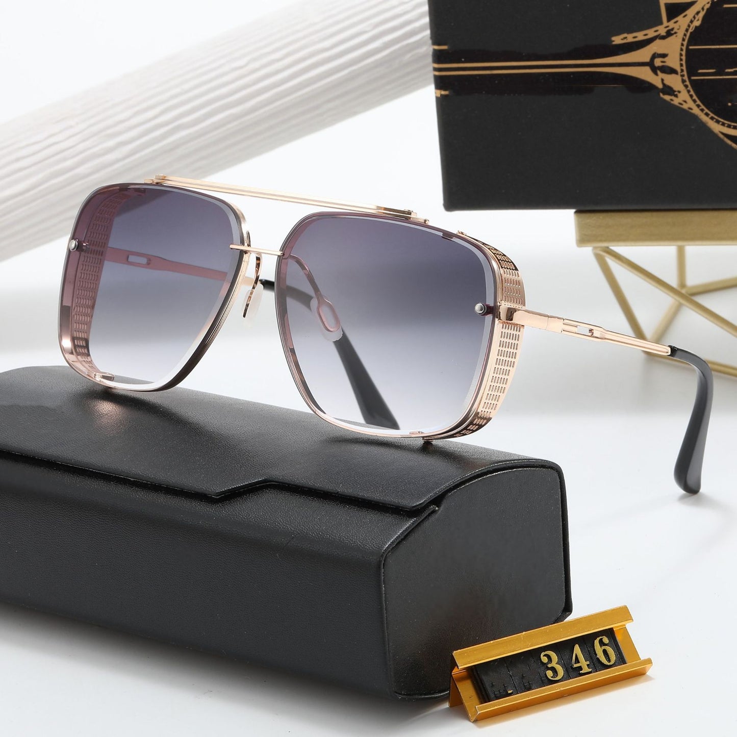 Damen Designer-Sonnenbrille mit stilvollem eckigem Rahmen und UV-Schutz Karnz