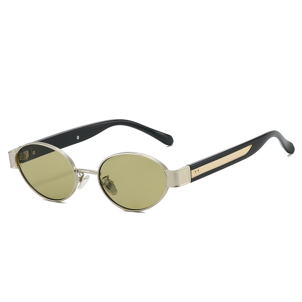 Damen Sonnenbrille im modernen, ovalen Rahmen mit harmonischem Farbspiel Karnz