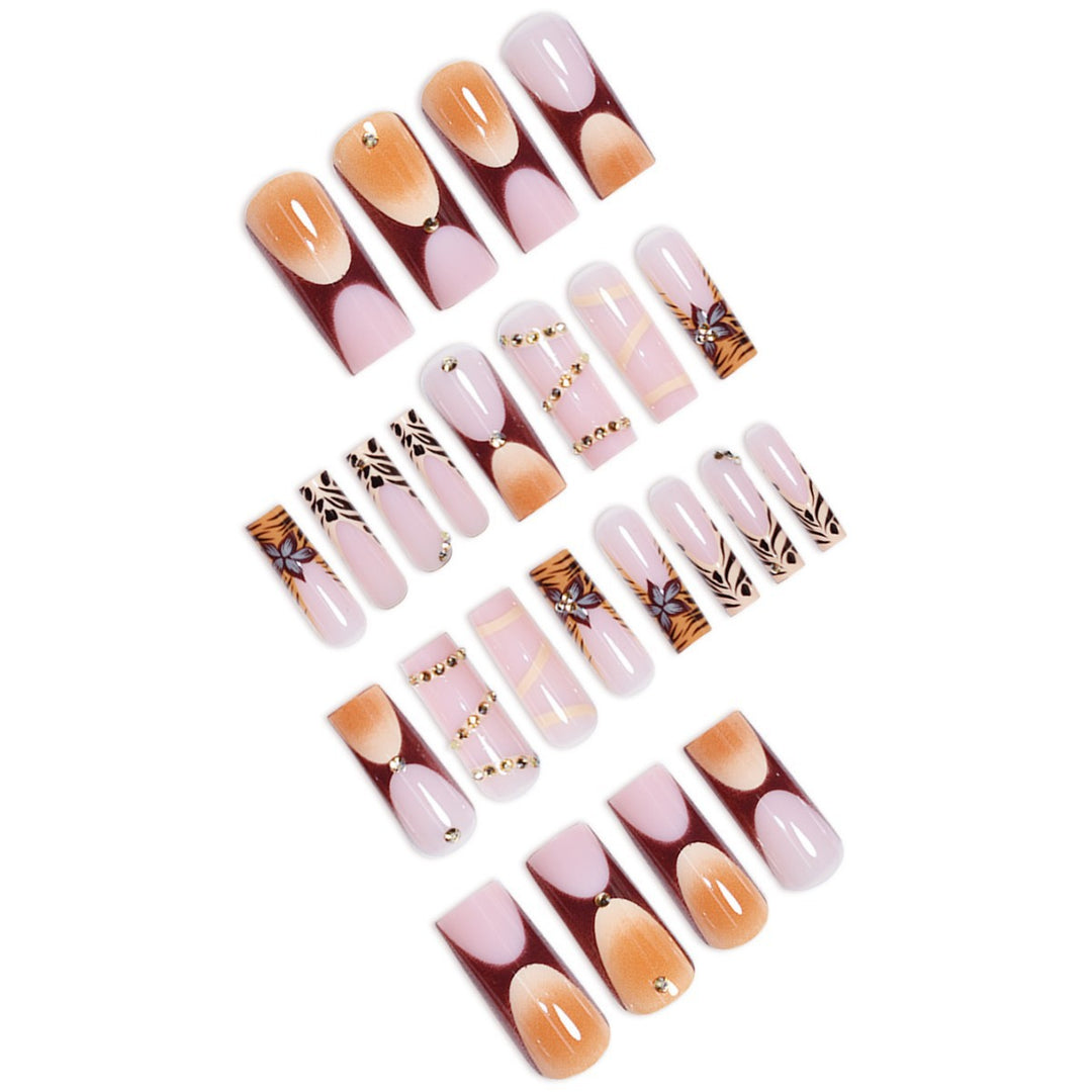 Elegantes Acryl Press-On Nagelkunst-Set Karnz