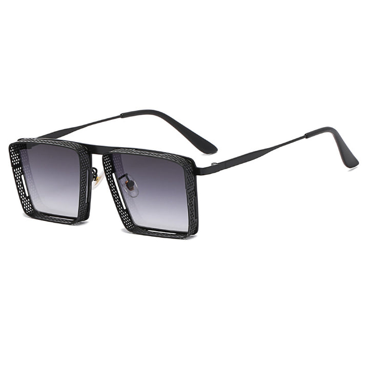 Damen extravagante quadratische Sonnenbrille mit durchbrochenem Rahmen Karnz