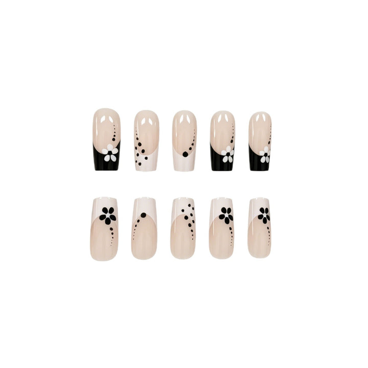 Dekorative florale Acryl Press-On Nagelkunst Karnz