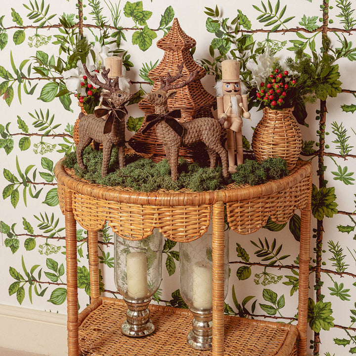 Runder Korbtisch im Vintage-Stil Karnz